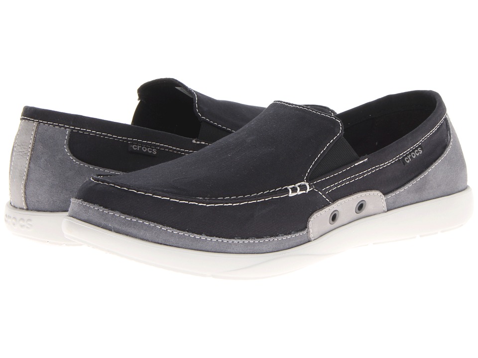 crocs walu accent loafer black charcoal s slip on crocs walu accent loafer black charcoal s slip on