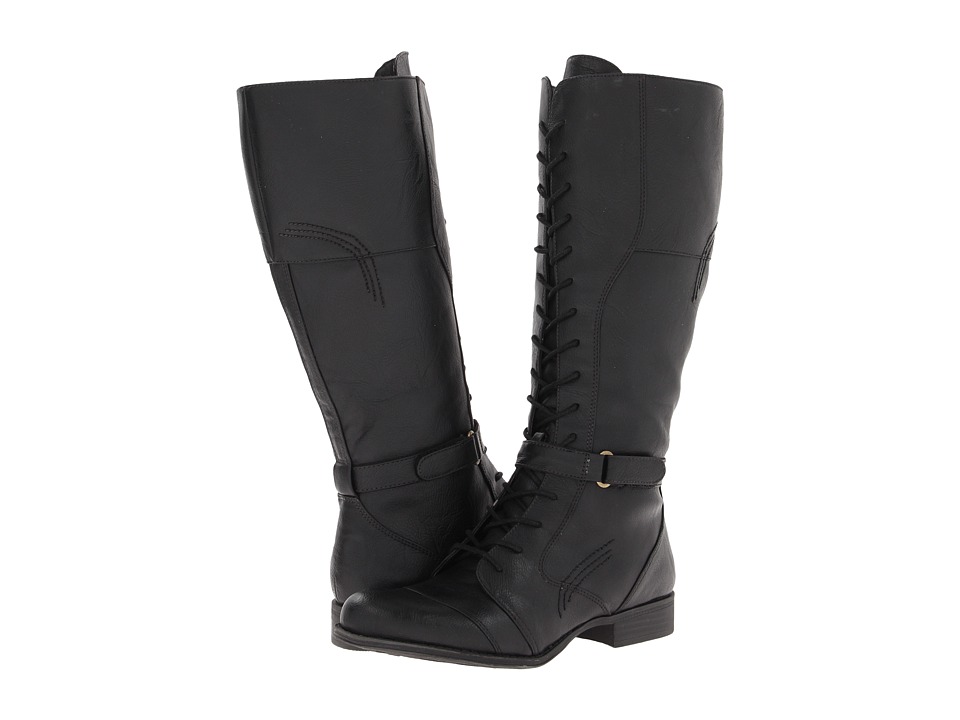 Naturalizer Jakes Wide Shaft Boot (Black Wide Shaft Smooth) Women