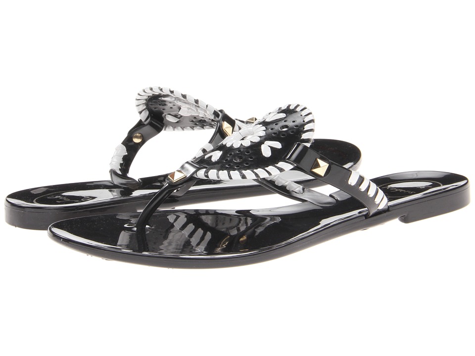 Jack Rogers Georgica Jelly (Black/White) Women