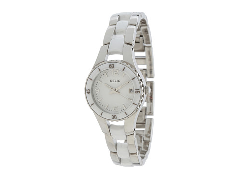 UPC 723765170497 product image for Relic Charlotte White Ceramic Stainless Steel Watch (Silver) Analog Watches | upcitemdb.com