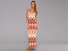 Anne Klein - Argyle Print Maxi Dress (Carmine Multi) - Apparel