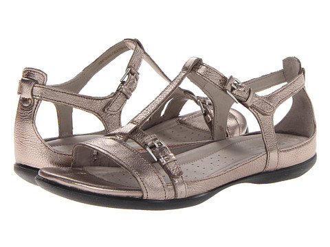 ECCO Flash T-Strap Sandal (Warm Grey Metallic Lexi) Women's Sandals