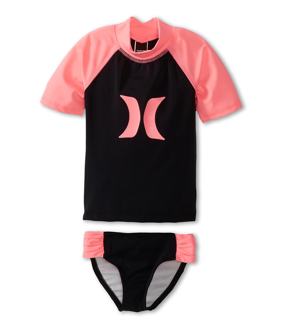 Hurley Kids One Only Rashguard Banded Pant (Little Kids) (Black/Pink) Girl
