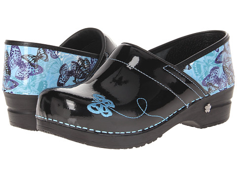 UPC 810093020072 product image for Sanita Haley by Koi (Blue Printed Patent Leather) Women's Clog Shoes | upcitemdb.com
