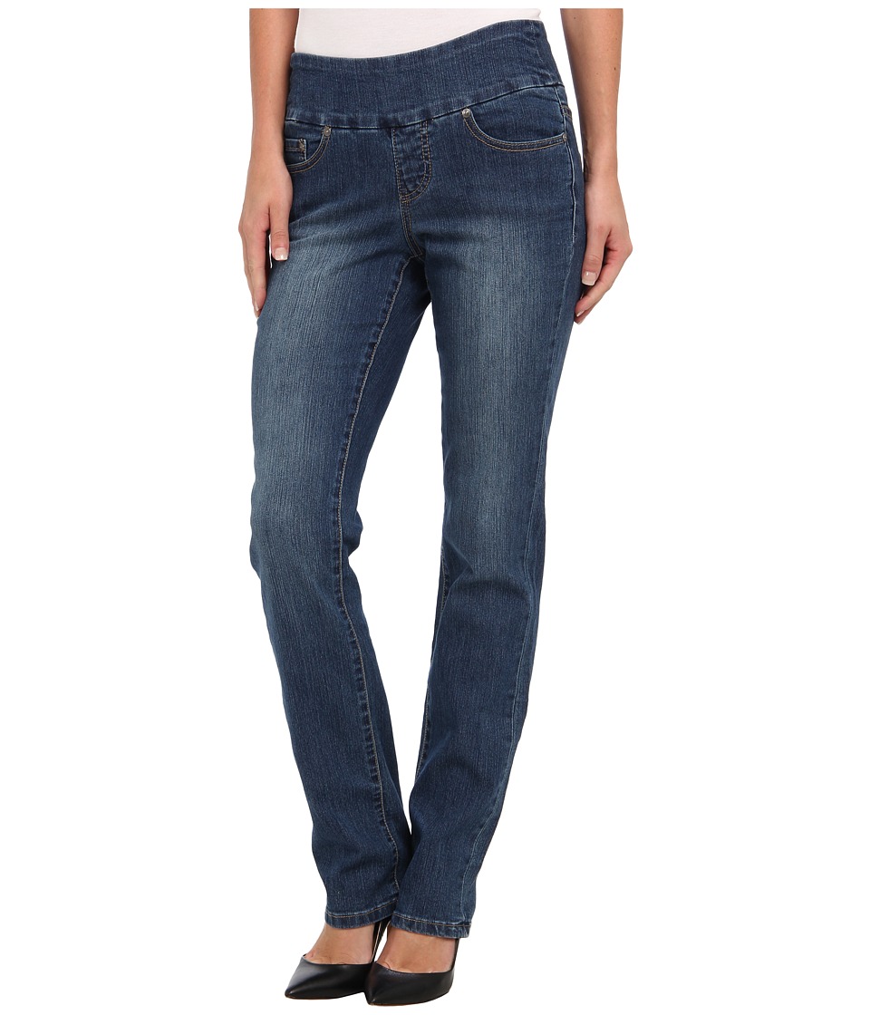 It's free shipping made easy Product Features Relaxed-fit high-rise jean with pull-on waistband and classic straight-leg cut.