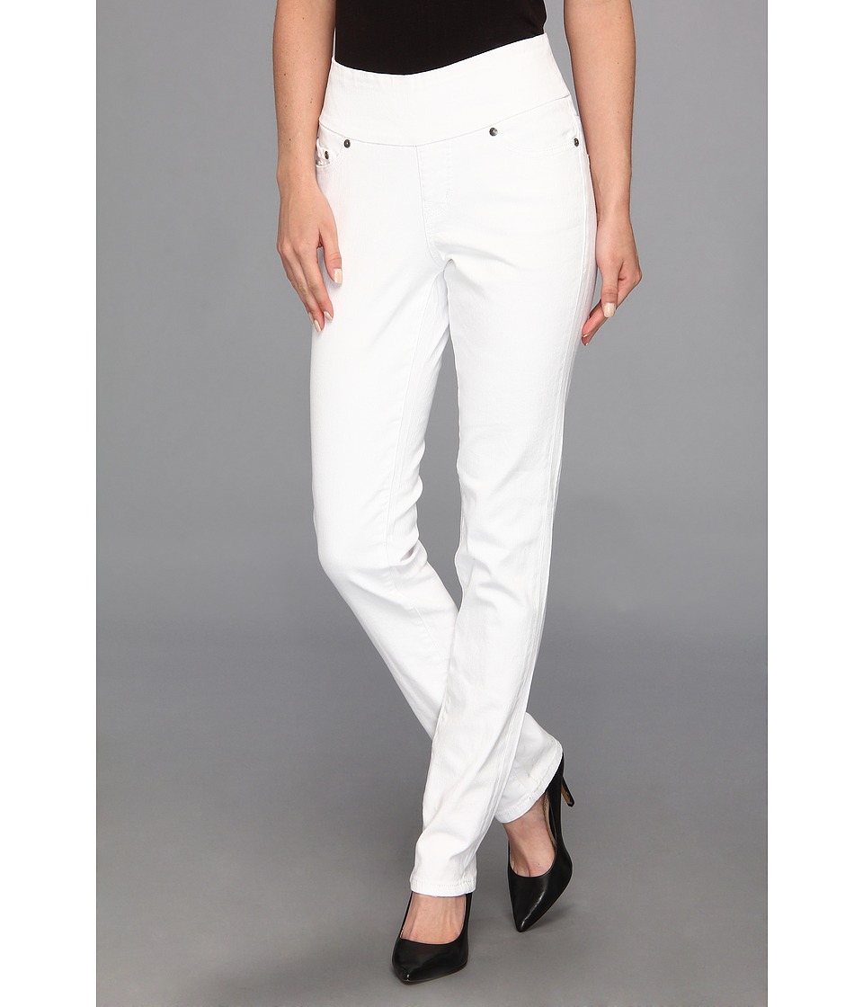 white pull up jeans