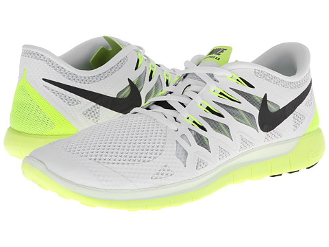 UPC 887223189190 product image for Nike Nike Free 5.0 '14 (White/Volt/Pure Platinum/Dark Obsidian) Men's Running Sh | upcitemdb.com