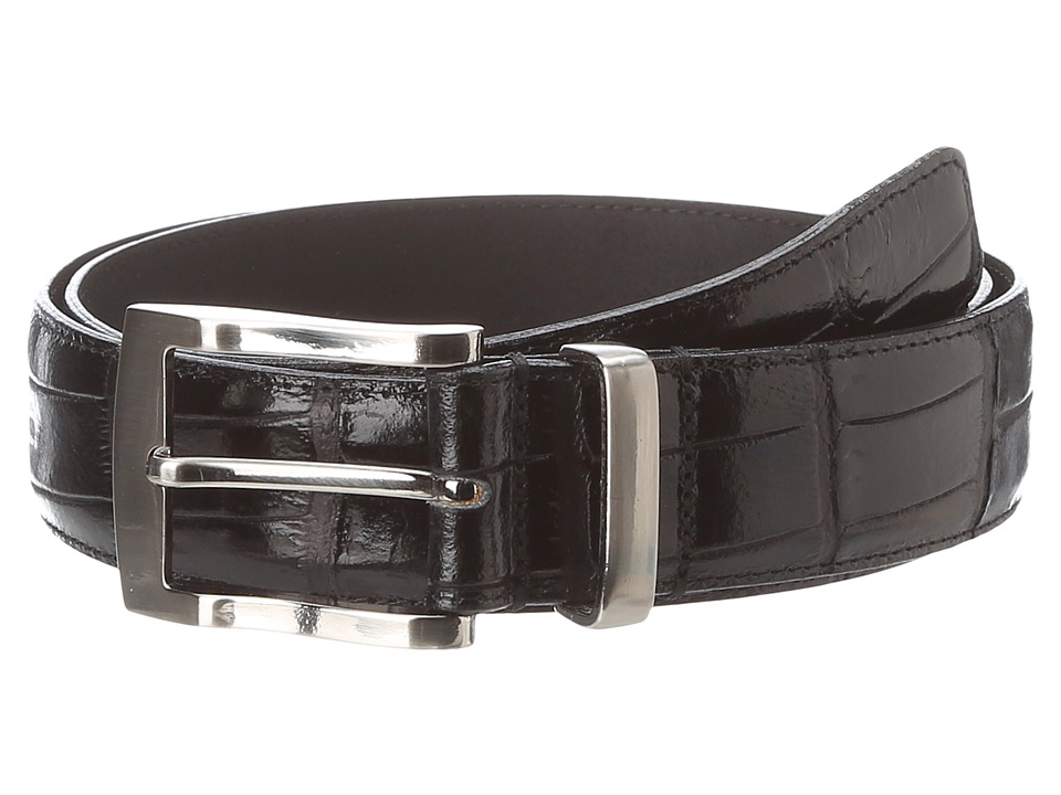 Florsheim Croc Embossed Leather Belt (Black) Men