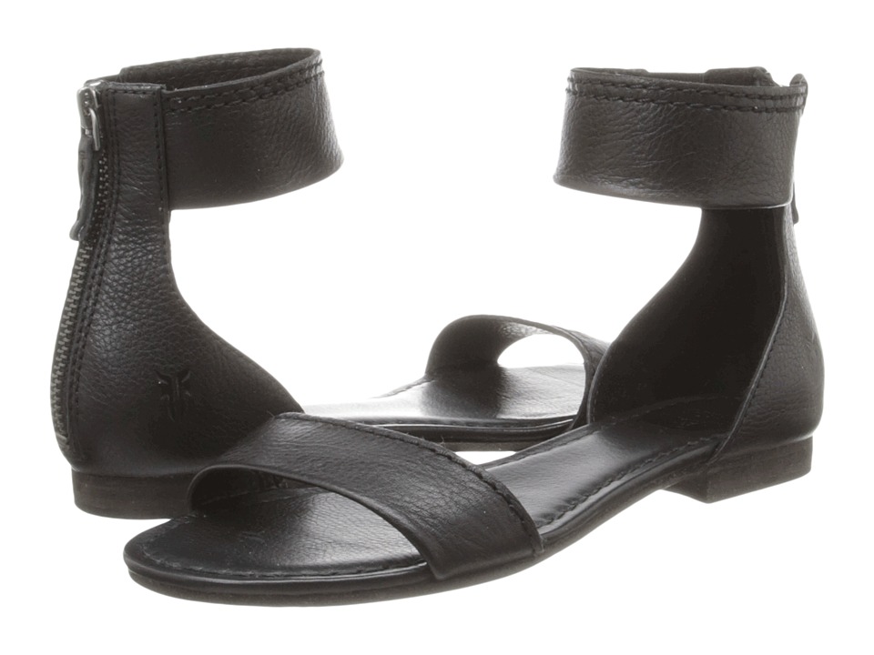 Frye Carson Ankle Zip (Black Soft Vintage Leather) Women