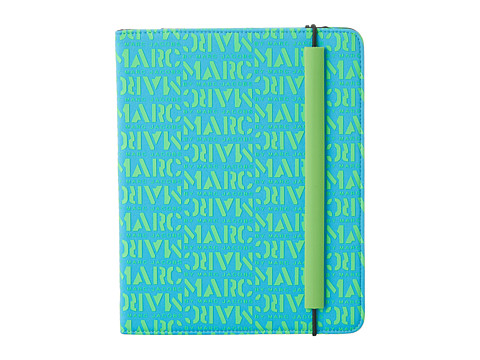 Marc by Marc Jacobs Logomania Neoprene Tablet Book (Highlighter Blue) Computer Bags