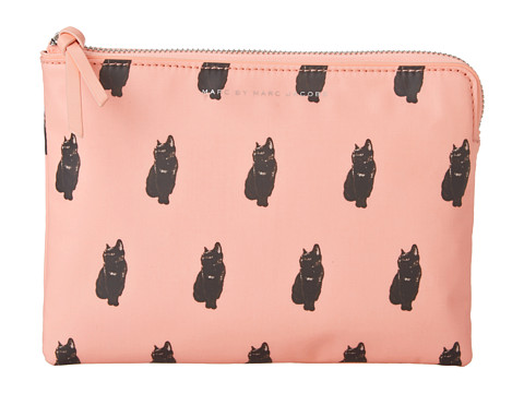 Marc by Marc Jacobs Pets Coated Canvas Mini Tablet Zip Case (Fluoro Coral Multi) Computer Bags