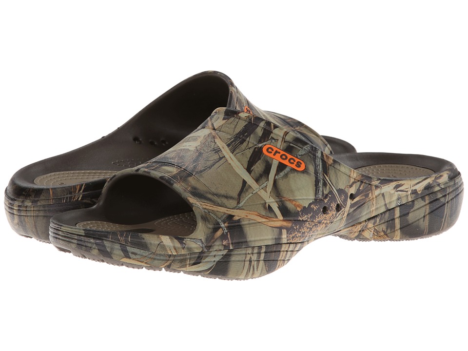 mens camo croc slides