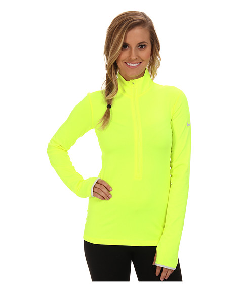 neon yellow nike half zip