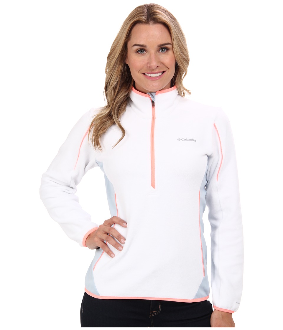 Columbia Crosslighttm II Half-Zip Fleece (White/Mirage/Coral Glow) Women
