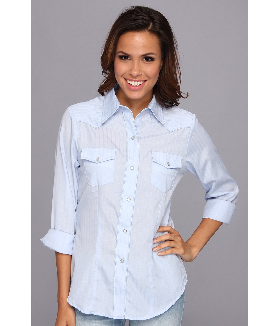 Roper - 9101 Blue Tone On Tone Stripe (Blue) Women's Clothing