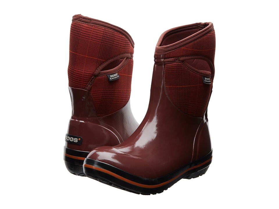 Bogs Plimsoll Prince of Wales Mid (Raisin) Women