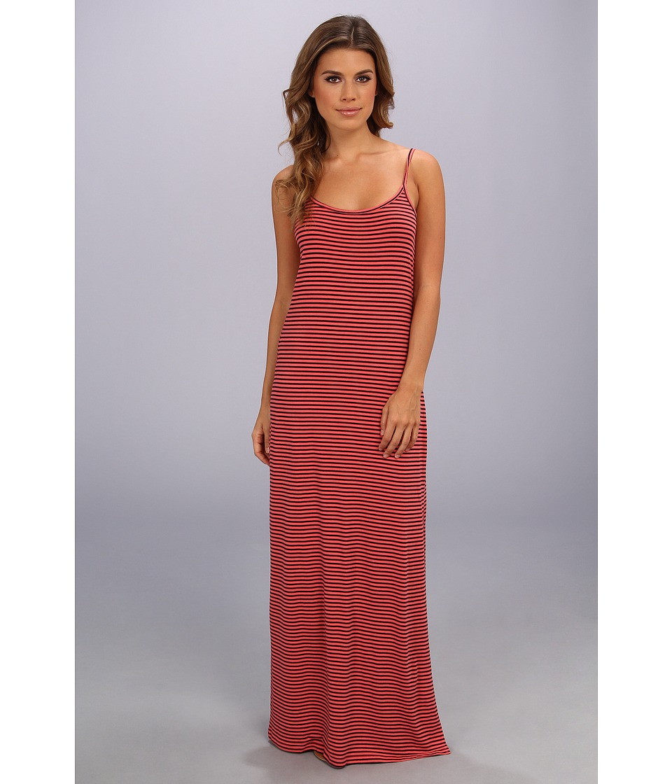 Splendid Cami Maxi Dress Stripe (Coral Pink) Women