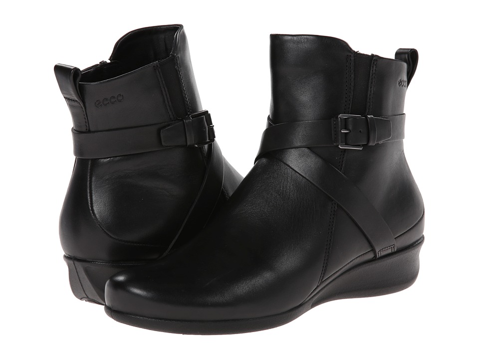 ECCO Abelone Cross Buckle Boot (Black) Women