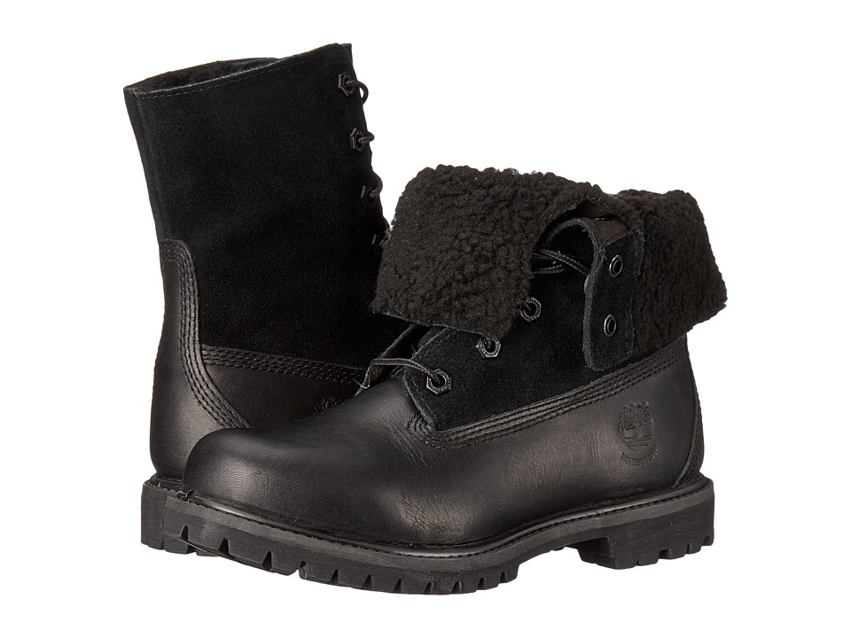 Timberland Authentics Teddy Fleece Fold-Down (Black/Black) Women