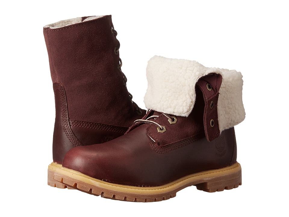 Timberland - Authentics Teddy Fleece Fold-Down (Dark Burgundy) Women