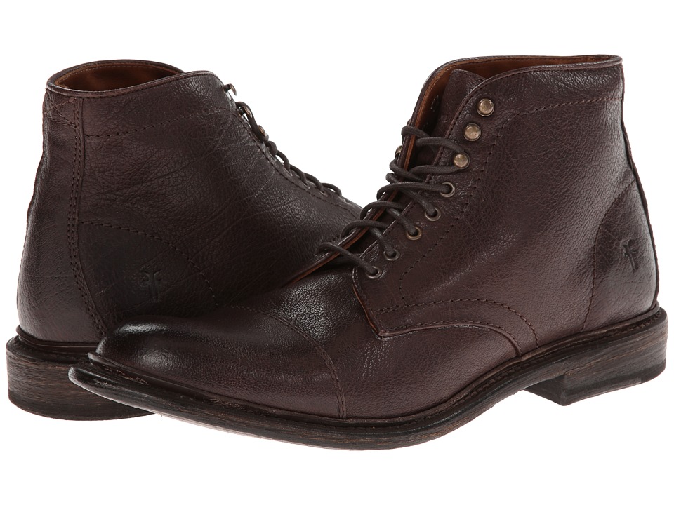 Frye Jack Lace Up (Dark Brown Buffalo Leather) Men