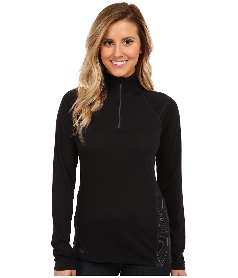 Outdoor Research Essence L/S Zip Top (Black/Charcoal) Women