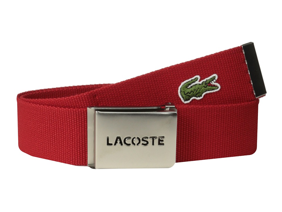 UPC 886619636300 product image for Lacoste SPW L.12.12 Textile Croc Belt (Red) Men's Belts | upcitemdb.com