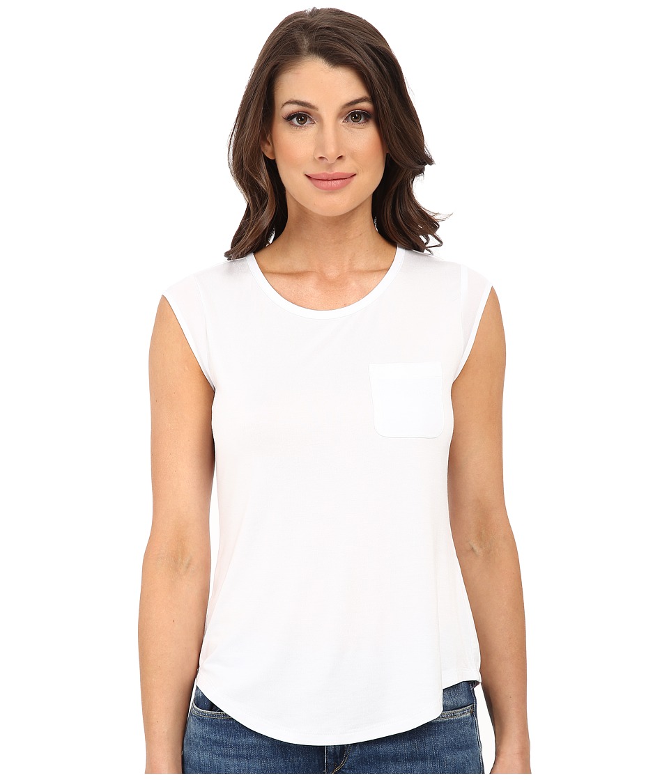 UPC 700289273163 product image for Calvin Klein T-Shirt w/ One-Pocket (White) Women's T Shirt | upcitemdb.com