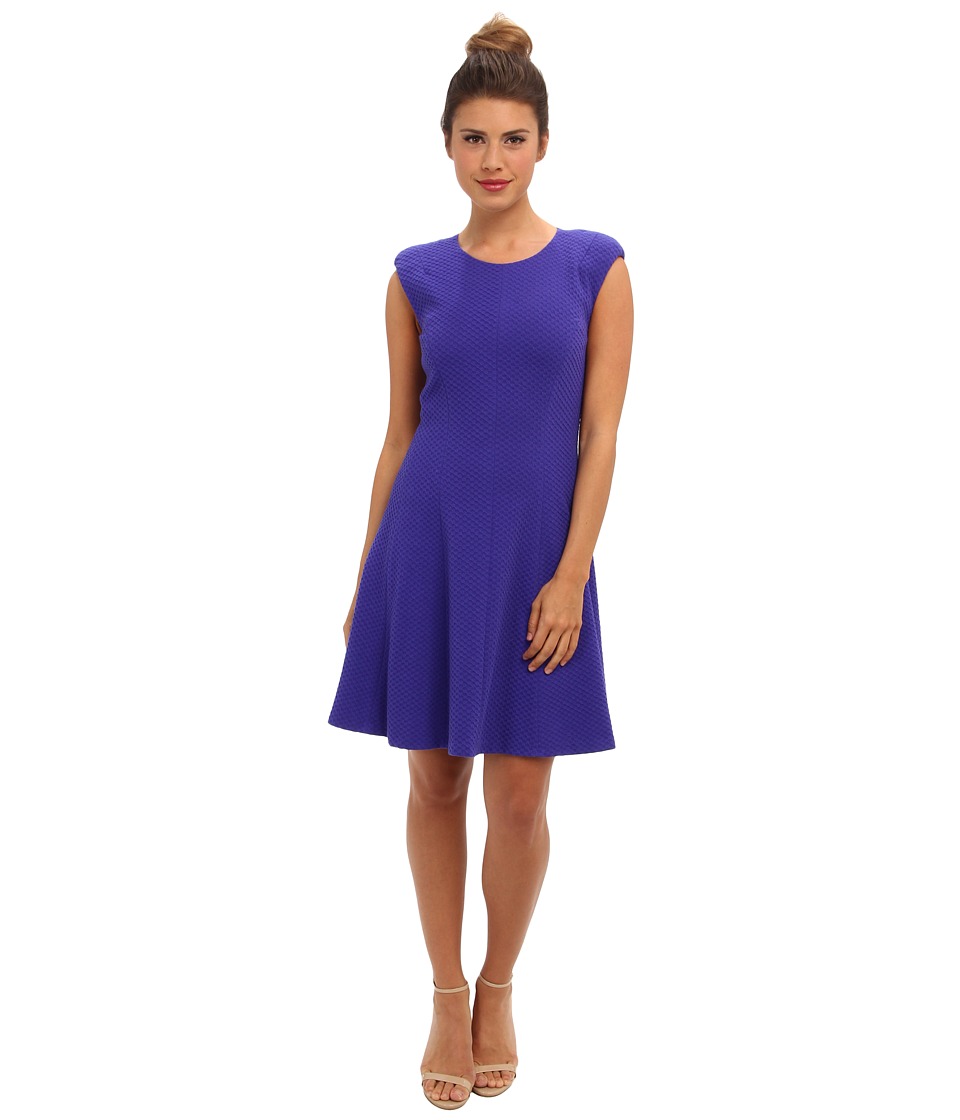Rebecca Taylor Sleeveless Text Ponte Dress (Royal) Women