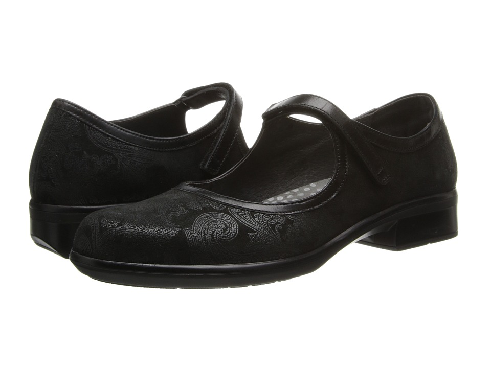 Naot Footwear Gale (Black Lace Nubuck/Black Gloss Leather) Women