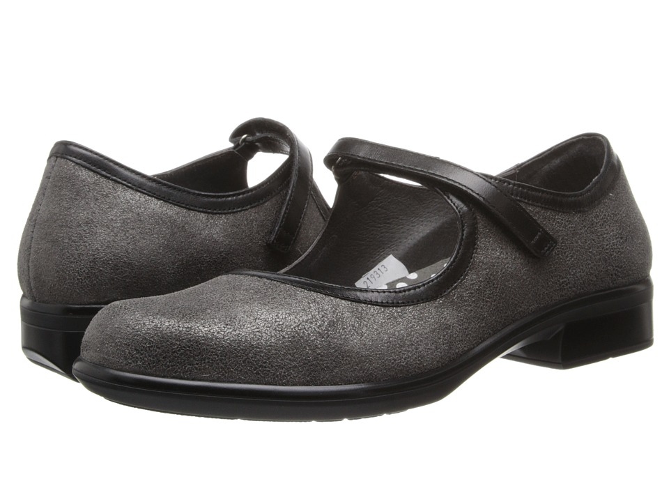 Naot Footwear Gale (Gray Shimmer Leather/Black Madras Leather) Women