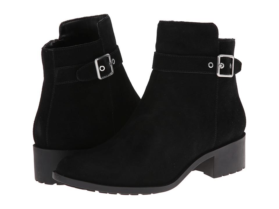 Cole Haan Indiana Short Boot Waterproof (Black Suede) Women