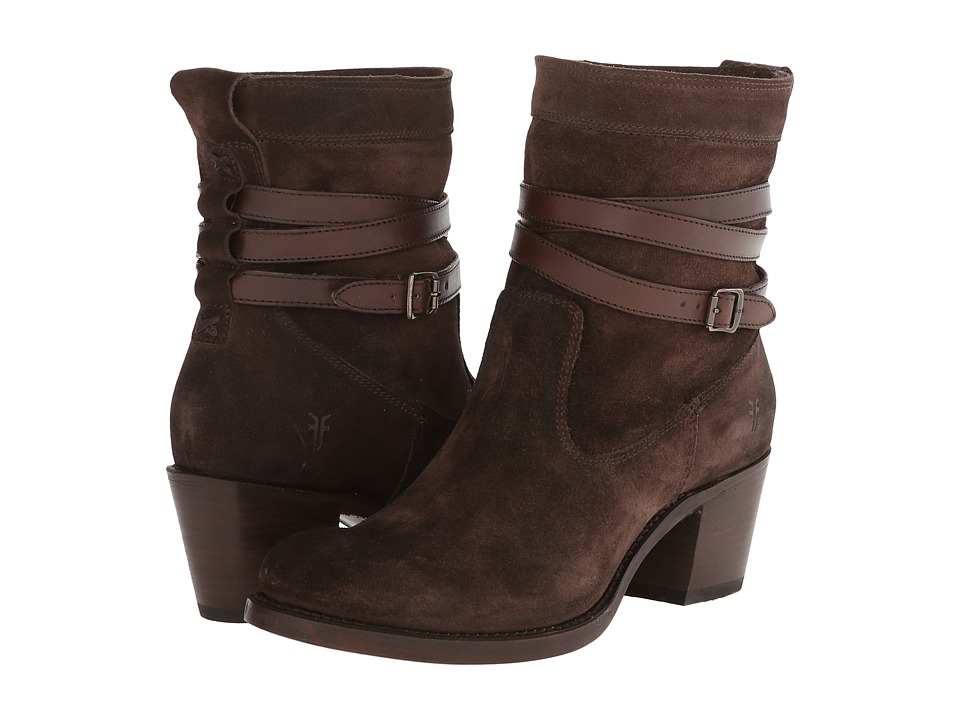 Frye Jane Strappy Short (Charcoal Oiled Suede) Cowboy Boots
