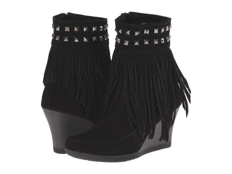 Minnetonka - Mid Calf Inside Zip Studs (Black) Women