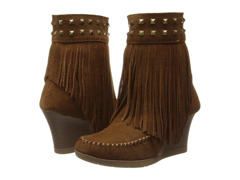 Minnetonka - Mid Calf Inside Zip Studs (Dusty Brown) Women