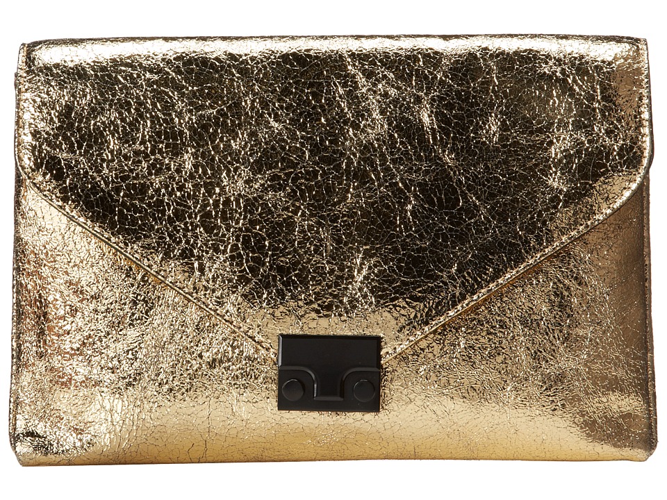 UPC 884141287090 product image for Loeffler Randall Lock Clutch (Gold Vintage Mirror Leather) Clutch Handbags | upcitemdb.com