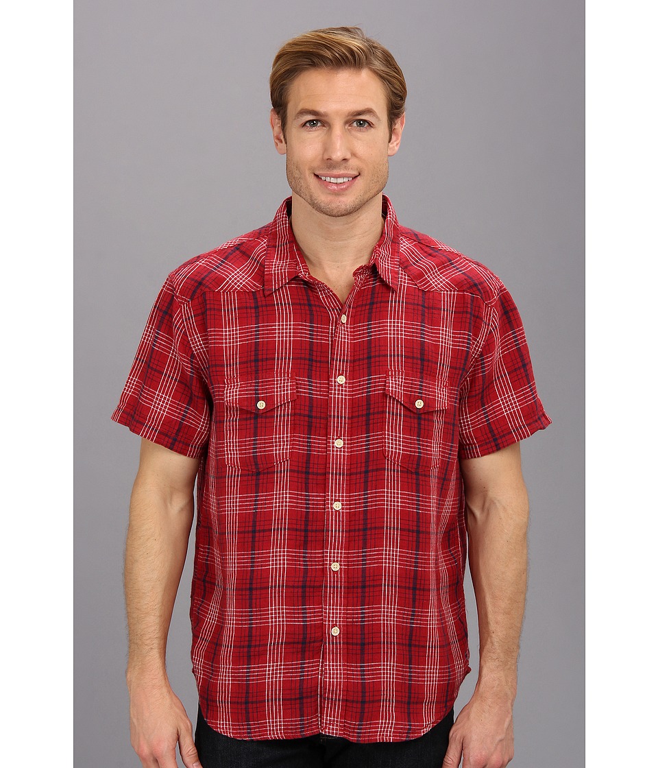 Lucky Brand - Mesa Linen Western Shirt (Salsa) Men's Short Sleeve Button Up