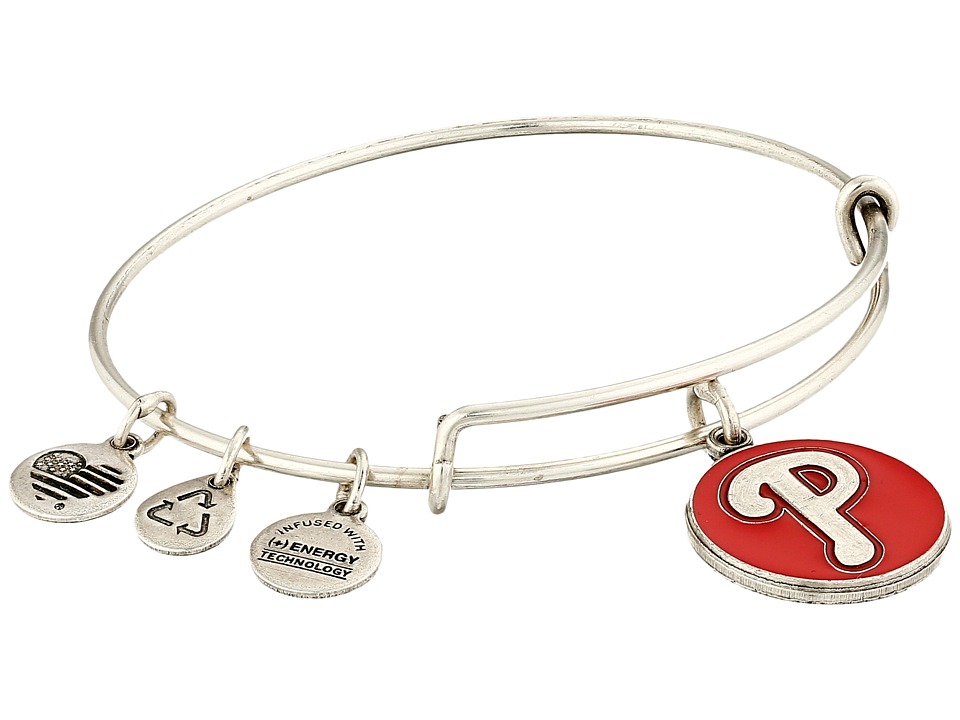 Alex and Ani - MLB Philadelphia Phillies Charm Bangle (Rafaelian Silver Finish/Red Charm) Bracelet