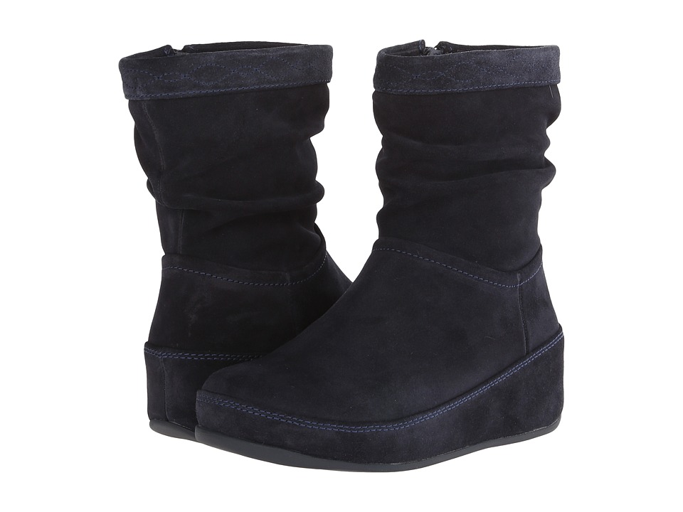 FitFlop - Zip Up Crush Boot (Supernavy) Women