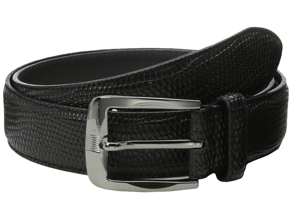 Stacy Adams 32mm Lizard Skin Embossed Leather (Black) Men