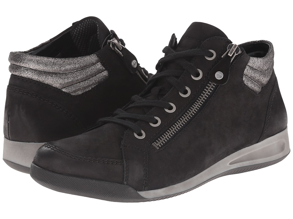 ara Rylee (Black Brushed Nubuk/Gun Metallic) Women
