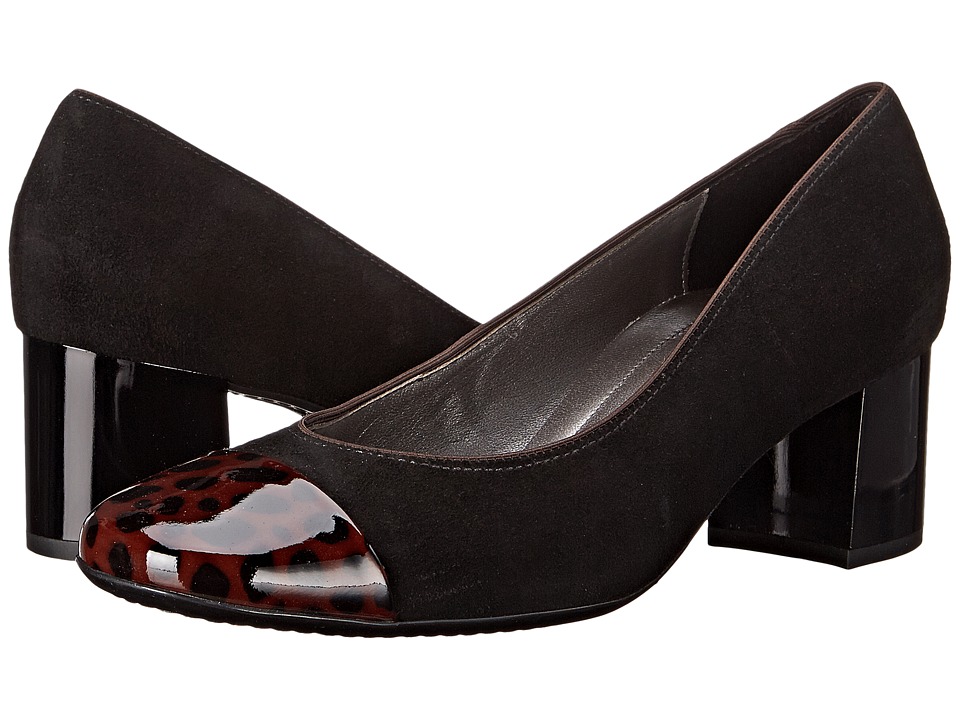 ara Lian (Black Suede/Brown Patent Toe) High Heels