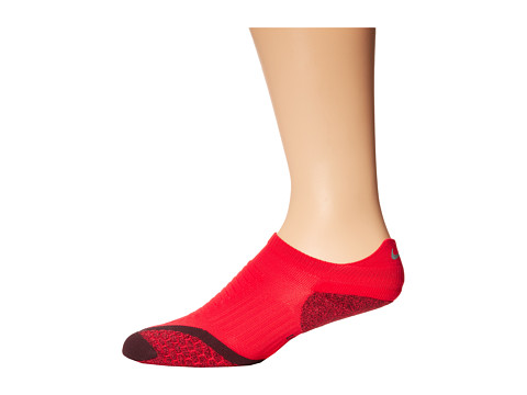 Nike - Elite Running Cushion No-Tab (Action Red/Deep Burgundy/Deep Burgundy) No Show Socks Shoes