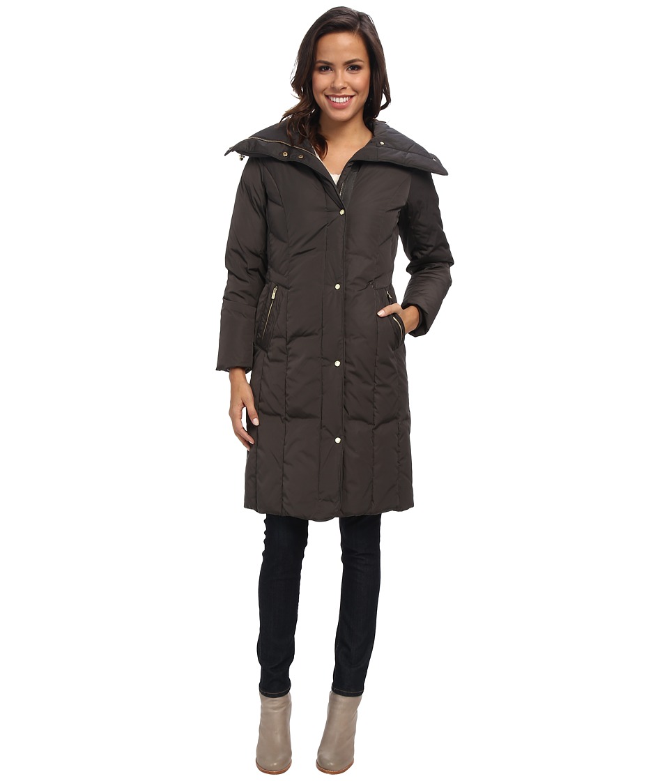 Cole haan single-breasted plaid coat