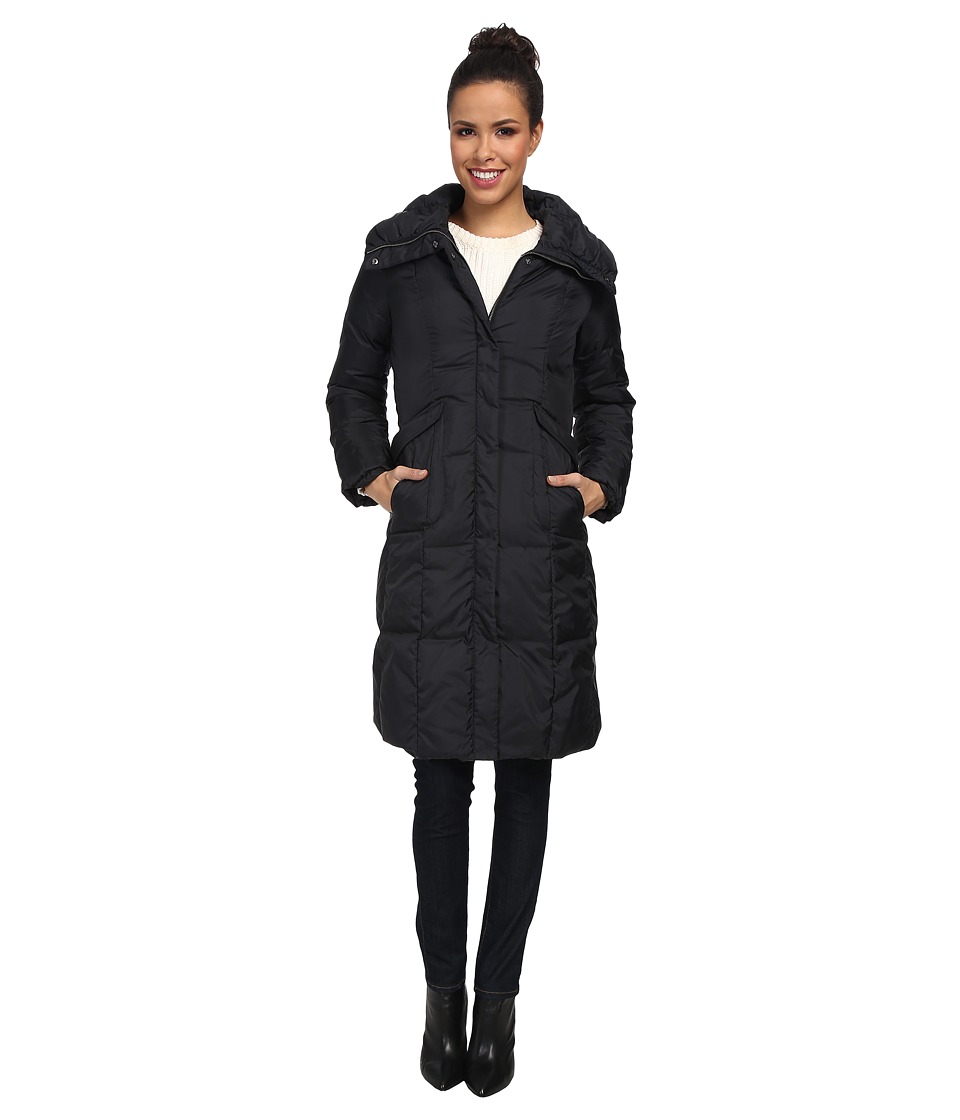 Cole Haan - Essential Down Single Breasted w/ Drawcord at Back (Black) Women