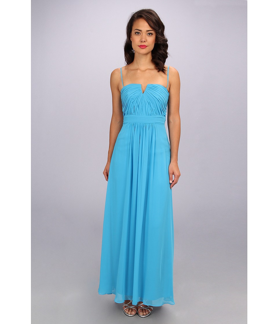Laundry by Shelli Segal Shirred Gown (Cerulean) Women