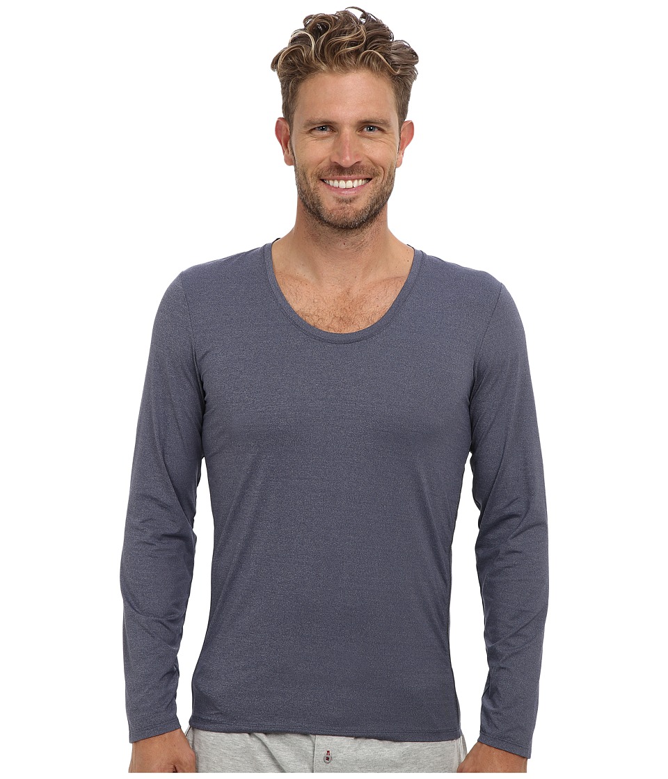 Calvin Klein Underwear - ck Ease L/S Curve Neck M9681 (Blue Shadow) Men