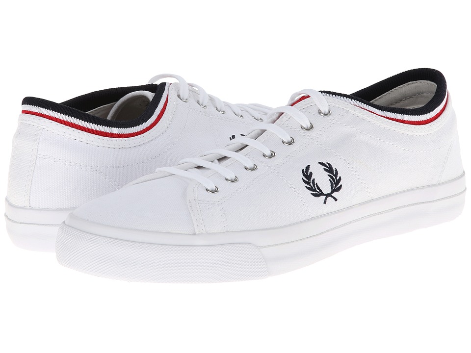 EAN 5034604043588 product image for Fred Perry Kendrick Tipped Cuff Canvas (White/Navy) Men's Shoes | upcitemdb.com
