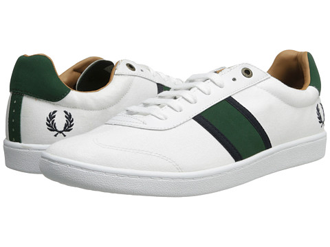 EAN 5034603976375 product image for Fred Perry Sebright Canvas (White/Tartan Green) Men's Shoes | upcitemdb.com