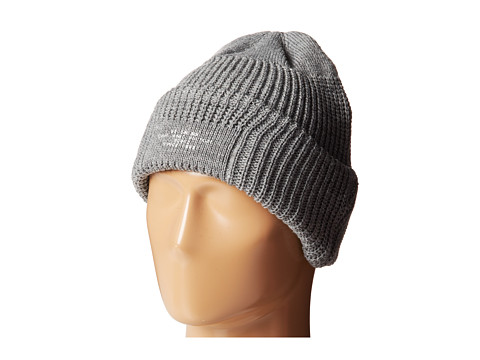 San Diego Hat Company - KNH3320 Cable Knit Beanie with Cuff Printed Patch (Grey) Beanies